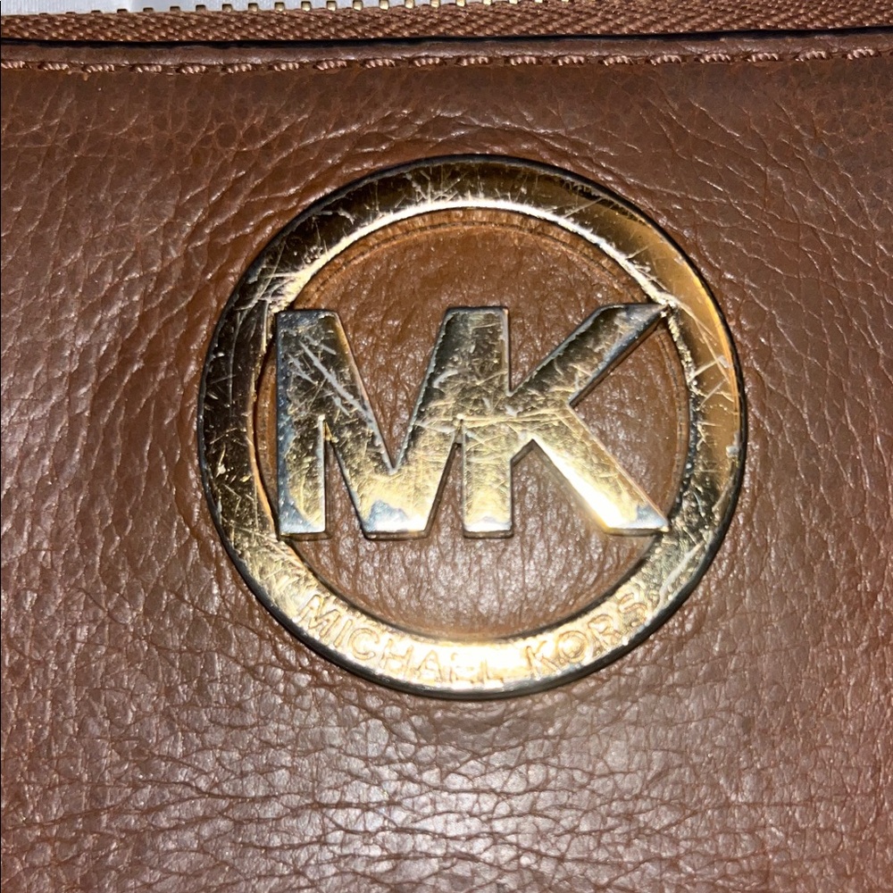 Michael Kors Tan Leather Zip Wallet - Picture 5 of 5